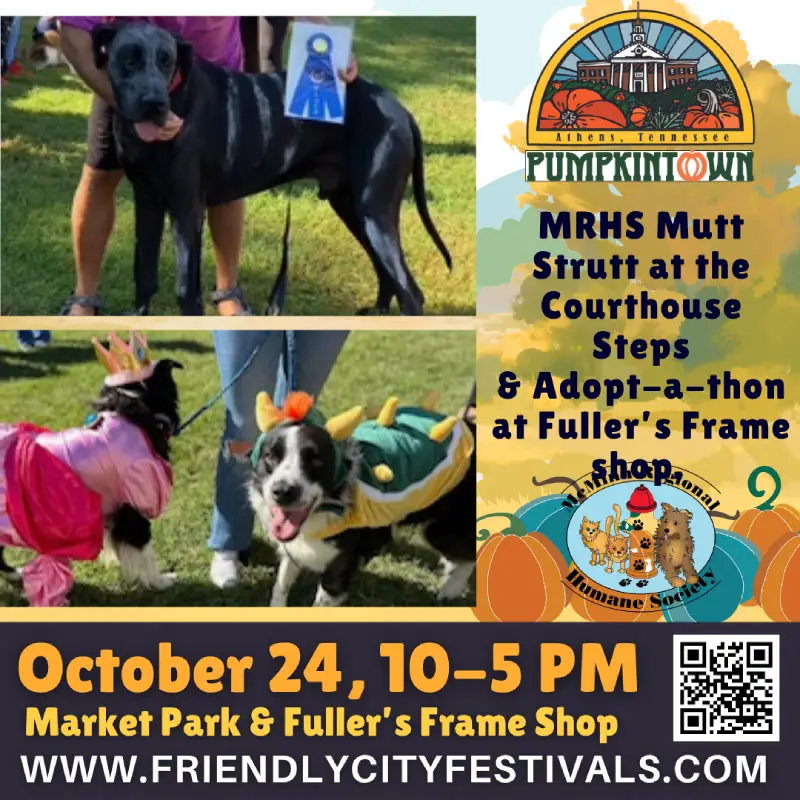 Pumpkintown Mutt Strutt, Costume Contest, and adopt-a-thon - Downtown Athens, TN