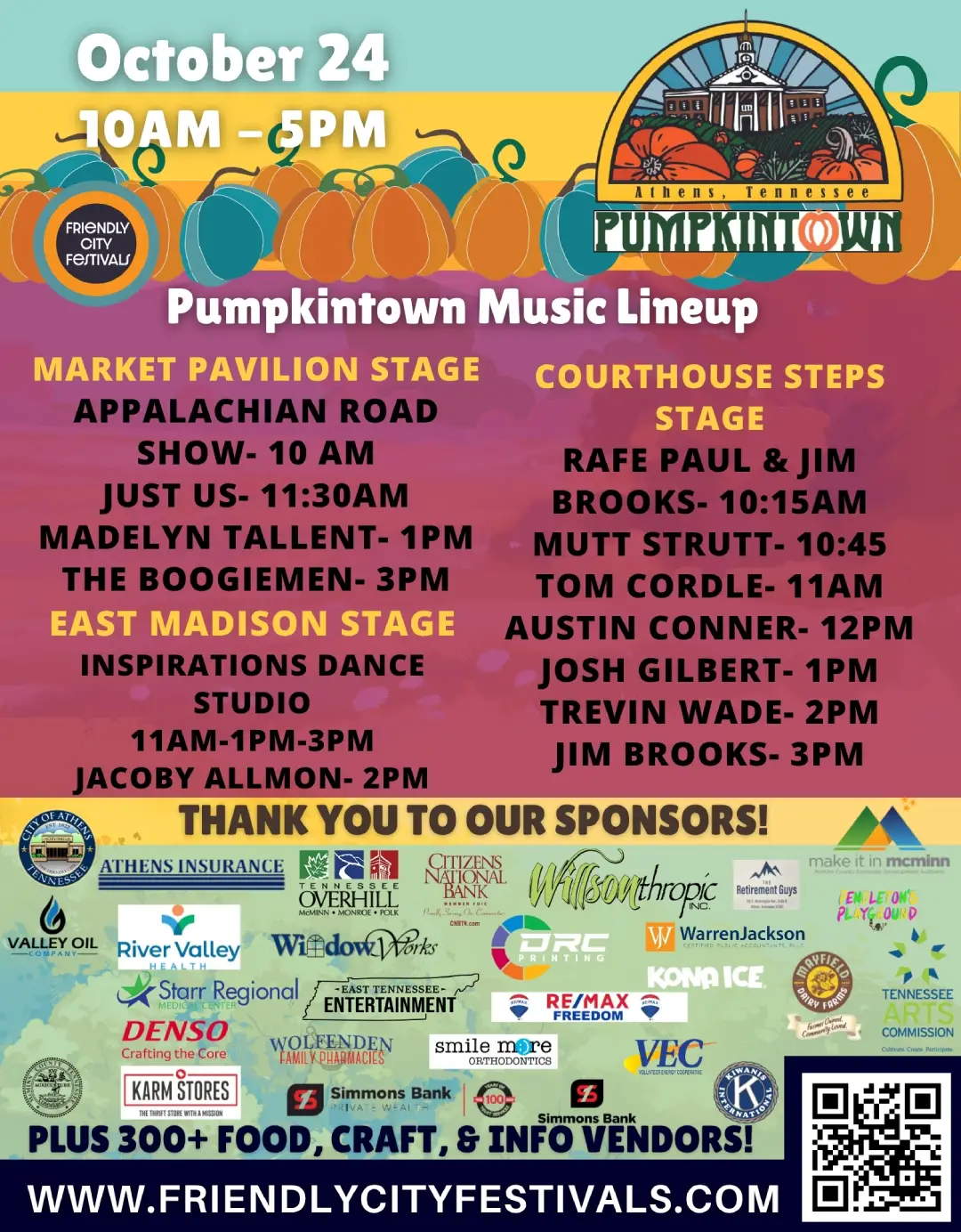 Pumpkintown Stage Entertainment at 2026 Pumpkintown -Friendly City Festivals Historical Athens, TN